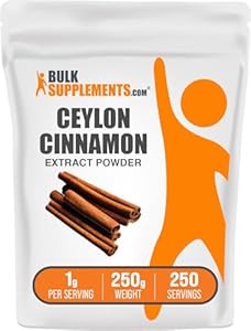 BulkSupplements.com Ceylon Cinnamon Extract Powder - Cinnamon Extract, Cinnamon Ceylon - Cinnamon Supplement, Pack of 1 - Gluten Free & Soy Free, 1000mg per Serving, 500g (1.1 lbs) BulkSupplements