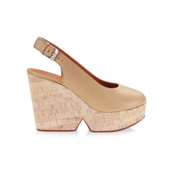 Dylan Leather Wedge Sandals Clergerie