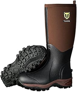 TIDEWE Rubber Neoprene Boots Men And Women, Waterproof Sturdy 6mm Neoprene Boot, Rain Boot Hunting Boot Arctic Outdoor Boot（Black, Brown & Next Camo G2） TIDEWE