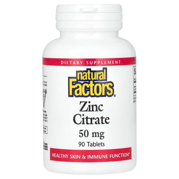 Цитрат цинка, 50 мг, 90 таблеток Natural Factors