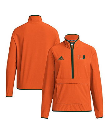 Мужское Худи Adidas Miami Hurricanes Coaches Sideline Half-Zip Jacket Adidas