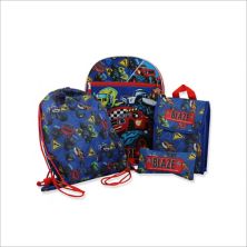 Blaze And The Monster Machines Boys 16&#34; Backpack 5 Piece School Set Nickelodeon