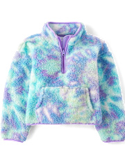 Girls Print Sherpa Half Zip Pullover The Children`s Place