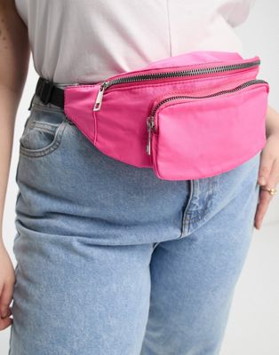Розовая поясная сумка с передним карманом ASOS DESIGN Curve ASOS Curve