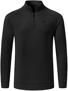 MoFiz Men's Long Sleeve Shirts Quarter Zip Pullover Men's Polo Shirts Quick Dry MoFiz