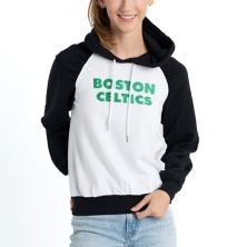 Women's Lusso White Boston Celtics Marlowe Tri-Blend Raglan Pullover Hoodie Lusso