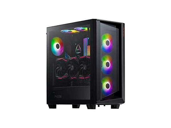 xpg cruiser mid-tower aluminum frame tempered glass panel with removable dust filter pc case includes 3 argb fans black (cruiserst-bkcww) XPG