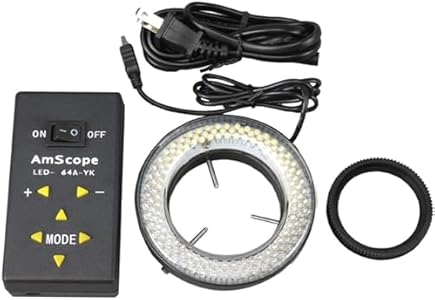 AmScope LED-64A 64 LED Lighting-Direction-Adjustable Microscope Ring Light + Adapter AmScope