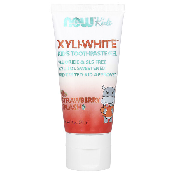 XyliWhite, Детская зубная паста-гель, клубничный всплеск, 3 унции (85 г) NOW Foods
