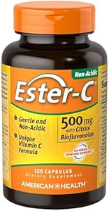 Ester-C American Health with Citrus Bioflavonoids Capsules (3 Pack) - 24-Hour Immune Support, Gentle On Stomach, Non-Acidic Vitamin C - Non-GMO, Gluten-Free - 1000 mg, 90 Count Ester-C