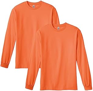 American Apparel Unisex Heavyweight Cotton Long Sleeve T-Shirt, Style G1304, 2-Pack American Apparel