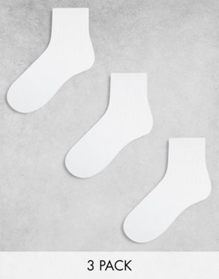 Комплект из трех белых носков в рубчик Weekday Selma Weekday