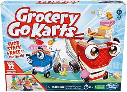 Grocery Go Karts Board Game for Preschoolers and Kids Ages 4 and Up, Building Game with Mini Groceries, Preschool Games for 2-4 Players Hasbro Gaming