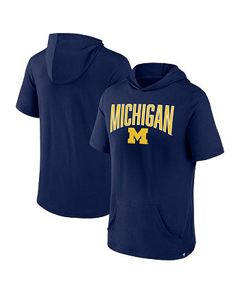 Мужская темно-синяя футболка с капюшоном Michigan Wolverines Outline Lower Arch Fanatics