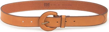 Покрытый кожаный ремень с D-образным кольцом Frye