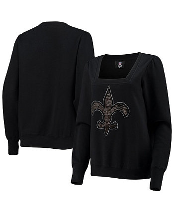 Женская черная толстовка New Orleans Saints Winners с квадратным вырезом и пуловером Cuce