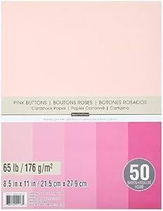 Recollections Cardstock Paper, 8 1/2 X 11 Pink Buttons - 50 Sheets Recollections