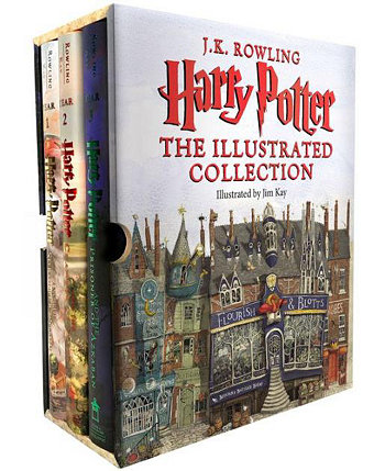 Гарри Поттер - Иллюстрированная коллекция (коробочный набор книг 1-3) Иллюстратор Джим Кей, Дж. К. Роулинг Barnes & Noble