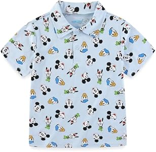 Disney Mickey Mouse Boys Short Sleeve Polo Shirt for Toddler and Big Kids Disney