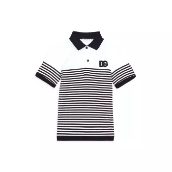 Little Boy's &amp; Рубашка-поло в полоску с логотипом для мальчика Dolce & Gabbana