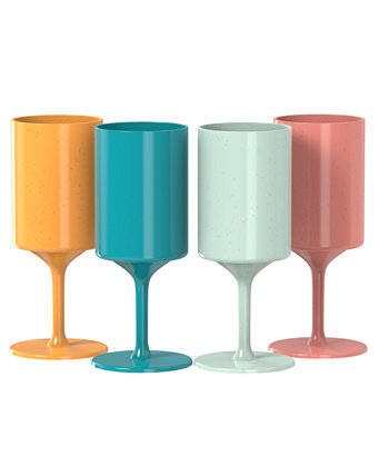 Eco Party Cup Разноцветный набор бокалов для вина на открытом воздухе, 4 шт. Knork