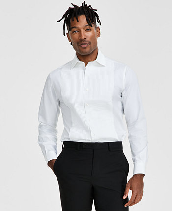 Мужская однотонная рубашка-смокинг приталенного кроя, созданная для Macy's Alfani