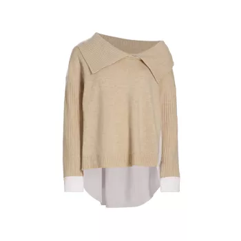 Wool-Cashmere Hybrid Off-The-Shoulder Sweater NAADAM