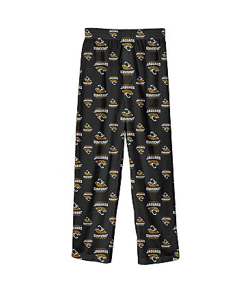 Preschool Boys and Girls Black Jacksonville Jaguars All Over Printed Pajama Pants Outerstuff