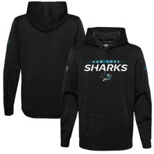 Черная толстовка с капюшоном San Jose Sharks Authentic Pro Pullover с логотипом Youth Fanatics Fanatics