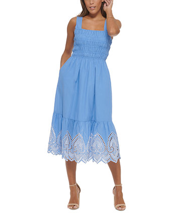 Женское макси-платье с вышивкой и квадратным вырезом Kensie