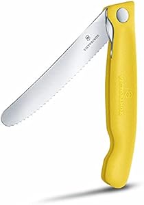 Victorinox Swiss Classic Foldable Paring Knife, Wavy Edge Yellow 4.3 in Victorinox