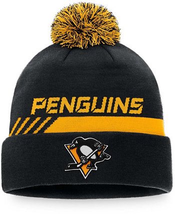 Мужская вязаная шапка Pittsburgh Penguins Authentic Pro Team с манжетами и манжетами Fanatics Lids