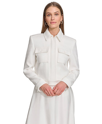 Женская текстурированная укороченная куртка дальнобойщика DKNY