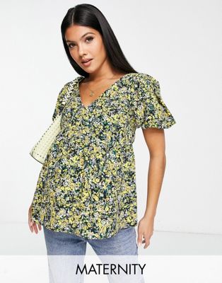 Разноцветная чайная блузка с цветочным принтом Topshop Maternity Topshop Maternity