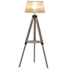 HOMCOM Multifunctional Floor Lamp with Shelf Height Adjustable Standing Lamp Wood and Beige HomCom