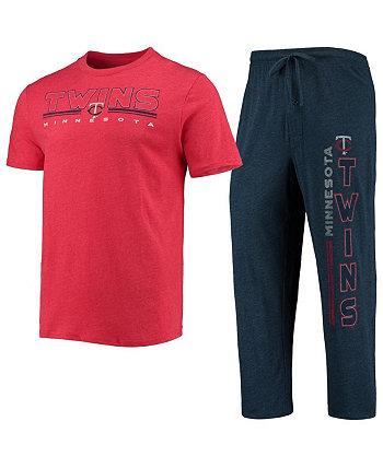 Мужской темно-синий, красный комплект из футболки и брюк Minnesota Twins Meter для сна Concepts Sport