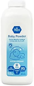 MED PRIDE Hypoallergenic 22oz Baby Powder 100% Talc Free with Aloe Vera & Vitamin E- Pure Cornstarch Absorbent Baby Powder for Moisture Protection, Diaper Rash & Chaffing- Paraben-Free MED PRIDE