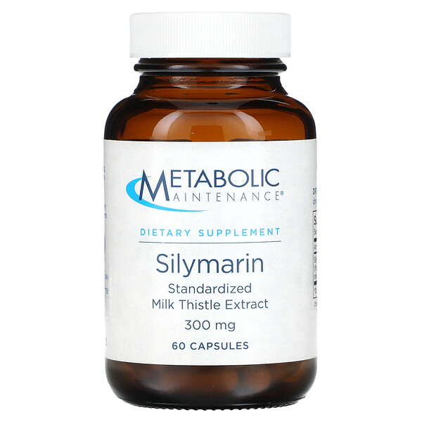 Силимарин, Стандартизированный экстракт расторопши пятнистой, 300 мг, 60 капсул Metabolic Maintenance
