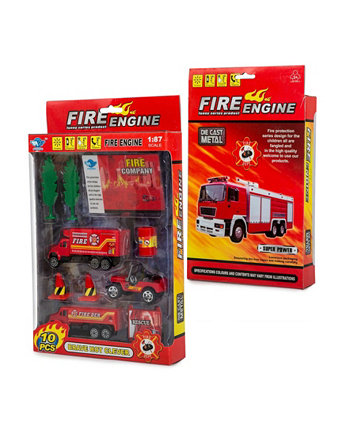 Пожарно-спасательная машина Mag-Genius Mini Vehicle, набор из 10 игрушек для начинающих Big Daddy