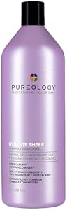 Pureology Hydrate Sheer Nourishing Shampoo | For Fine, Dry Color Treated Hair | Sulfate-Free | Silicone-Free | Vegan Pureology