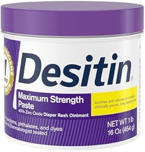 Крем под подгузник Desitin Maximum Strength с 40% оксидом цинка для лечения, облегчения и профилактики, гипоаллергенный, без фталатов и парабенов, 450 г Desitin