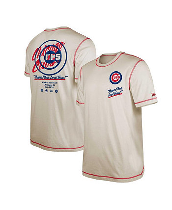 Мужская кремовая футболка Chicago Cubs Team Split New Era