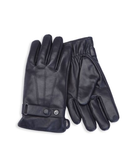 Кожаные перчатки с кашемировой подкладкой для сенсорного экрана ROYCE New York