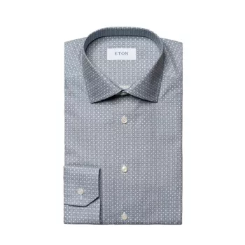 Классическая рубашка современного кроя с геометрическим рисунком Eton