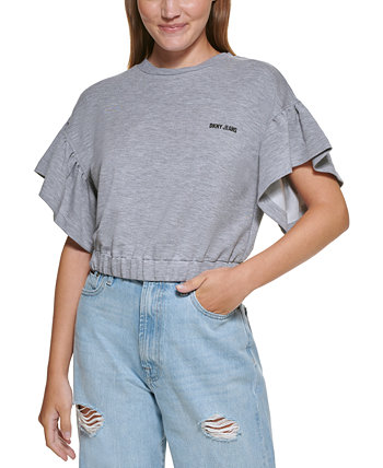 Укороченная футболка с развевающимися рукавами DKNY Jeans