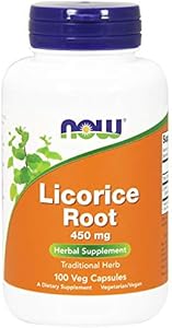 NOW Supplements, Licorice Root (Glycyrrhiza glabra) 450 mg, Herbal Supplement, 100 Veg Capsules (Вегетарианские капсулы) NOW Foods