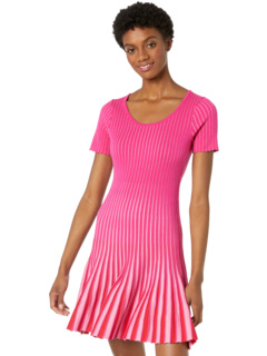 Inset Stripe Flare Godet Dress MILLY
