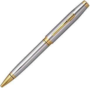 CROSS Coventry Ballpoint Pen M Line Width Chrome Gold Gift Boxed Cross