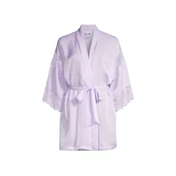 Фиолетовый халат с запахом и кружевом In Bloom by Jonquil