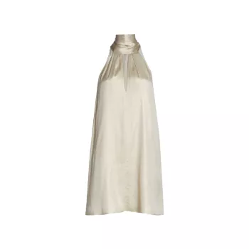 Мини-платье Puglia из металлизированного шелка Galvan
